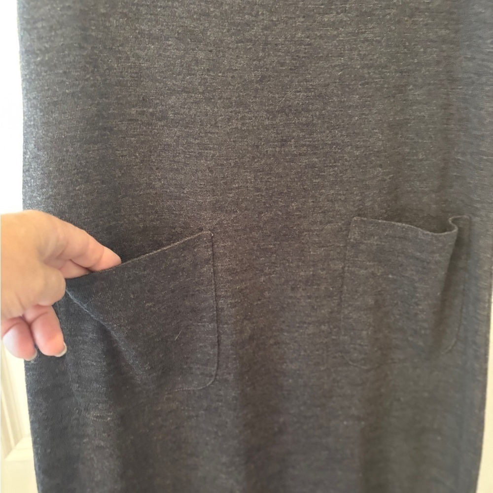 Vintage Carole Little Gray Cottagecore Lagenlook Sleeveless Pocket Dress PM - Picture 3 of 10